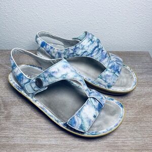 Alegria Sandals Size 10 EU 40 Blue Kendra Watercolor Good Condition Adjustable